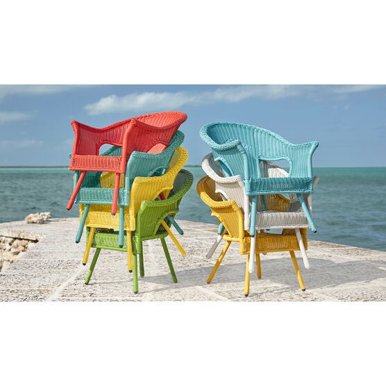 Roma Hand-Woven Resin Wicker Stacking Chair, , alternate image number null