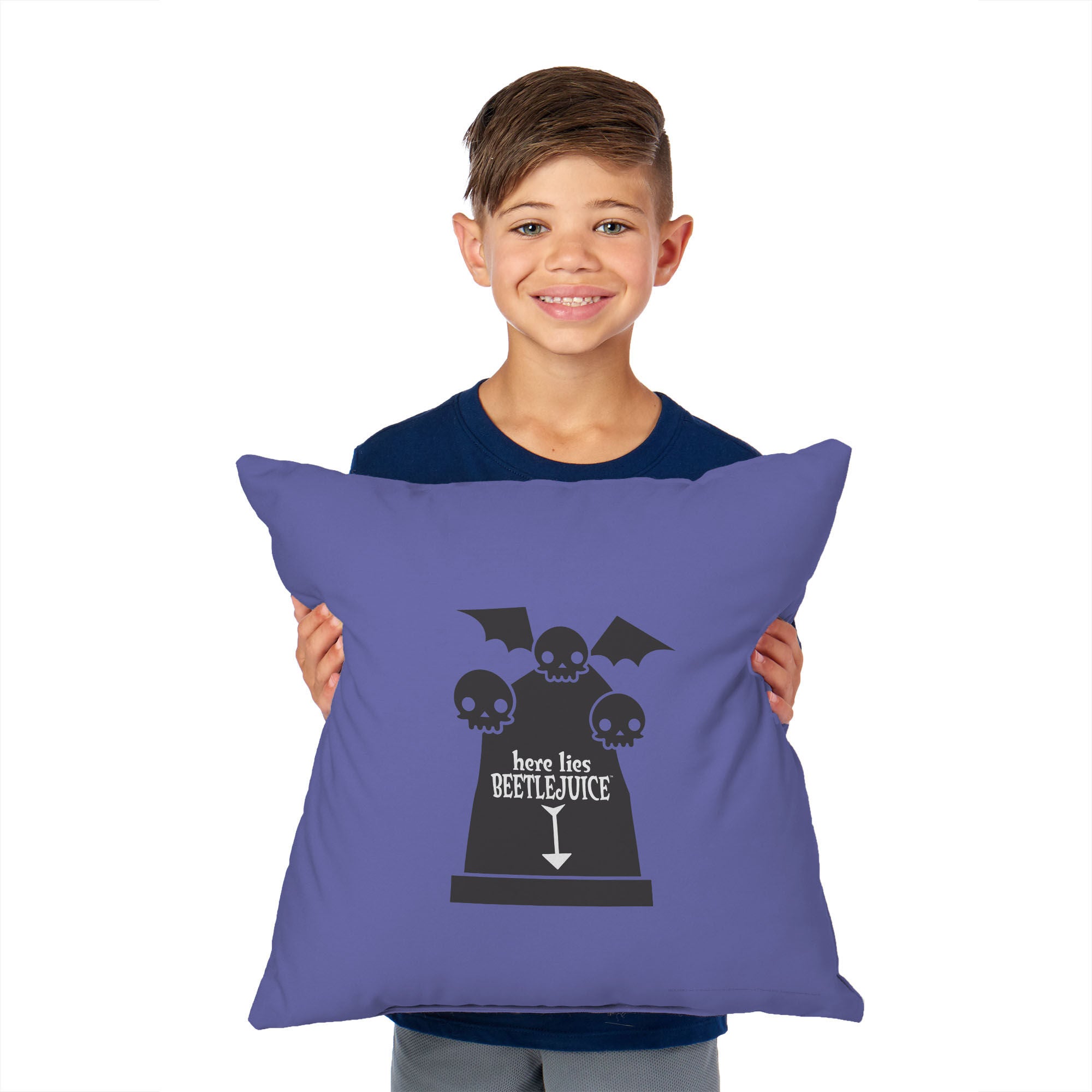 Warner Bros. Beetlejuice Here Lies Beetlejuice Throw Pillow 18X18 Inches, PURPLE, on-hover image number 1