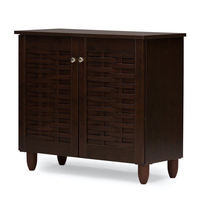 Winda 2-Door Wooden Entryway Shoes Storage Cabinet Furniture, BROWN, hi-res image number null