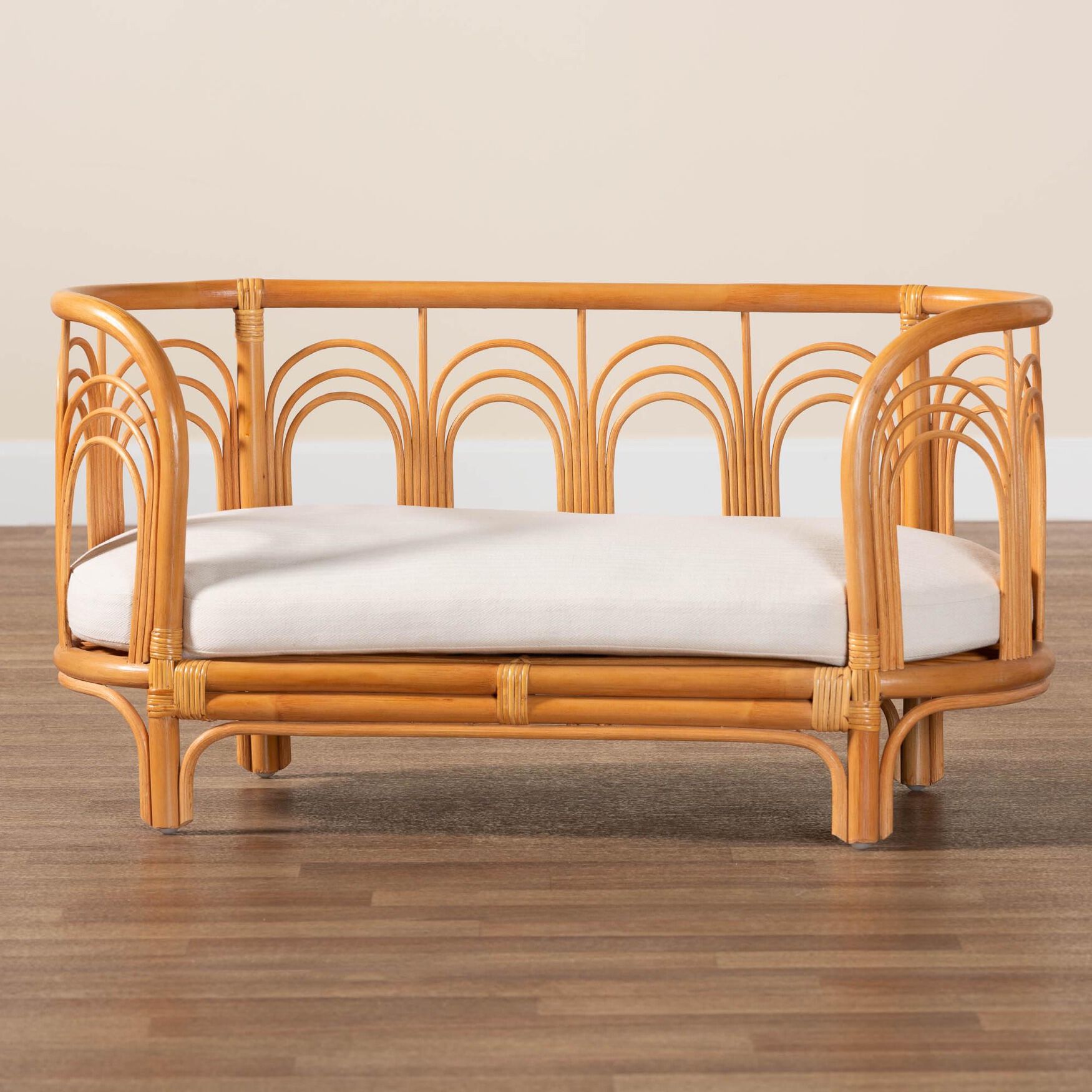 Nariko Bohemian Light Honey Rattan Pet Bed, , alternate image number 6