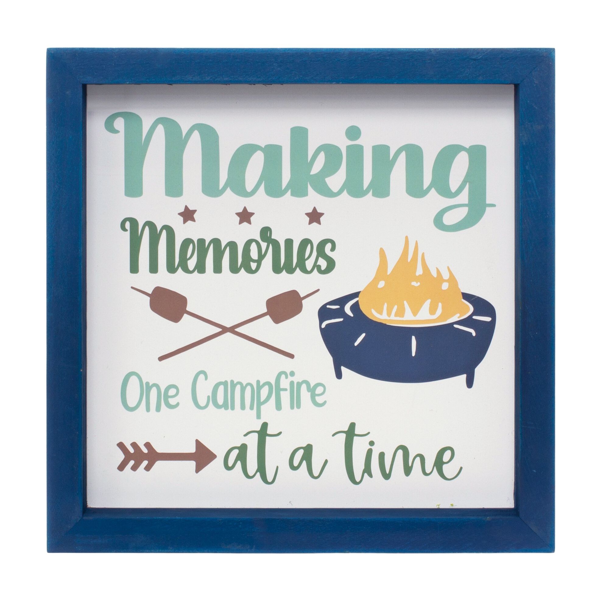 Camping Sign (Set of 4) 10 inchesSQ MDF, BLUE/WHITE/GREEN, alternate image number 2