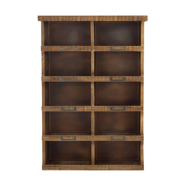 Brown Wood Rustic Wall Shelf Wall Shelf, BROWN, hi-res image number null