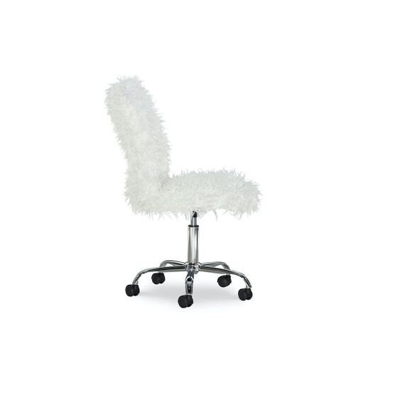 Fulton Faux Flokati Office Chair White, , alternate image number null