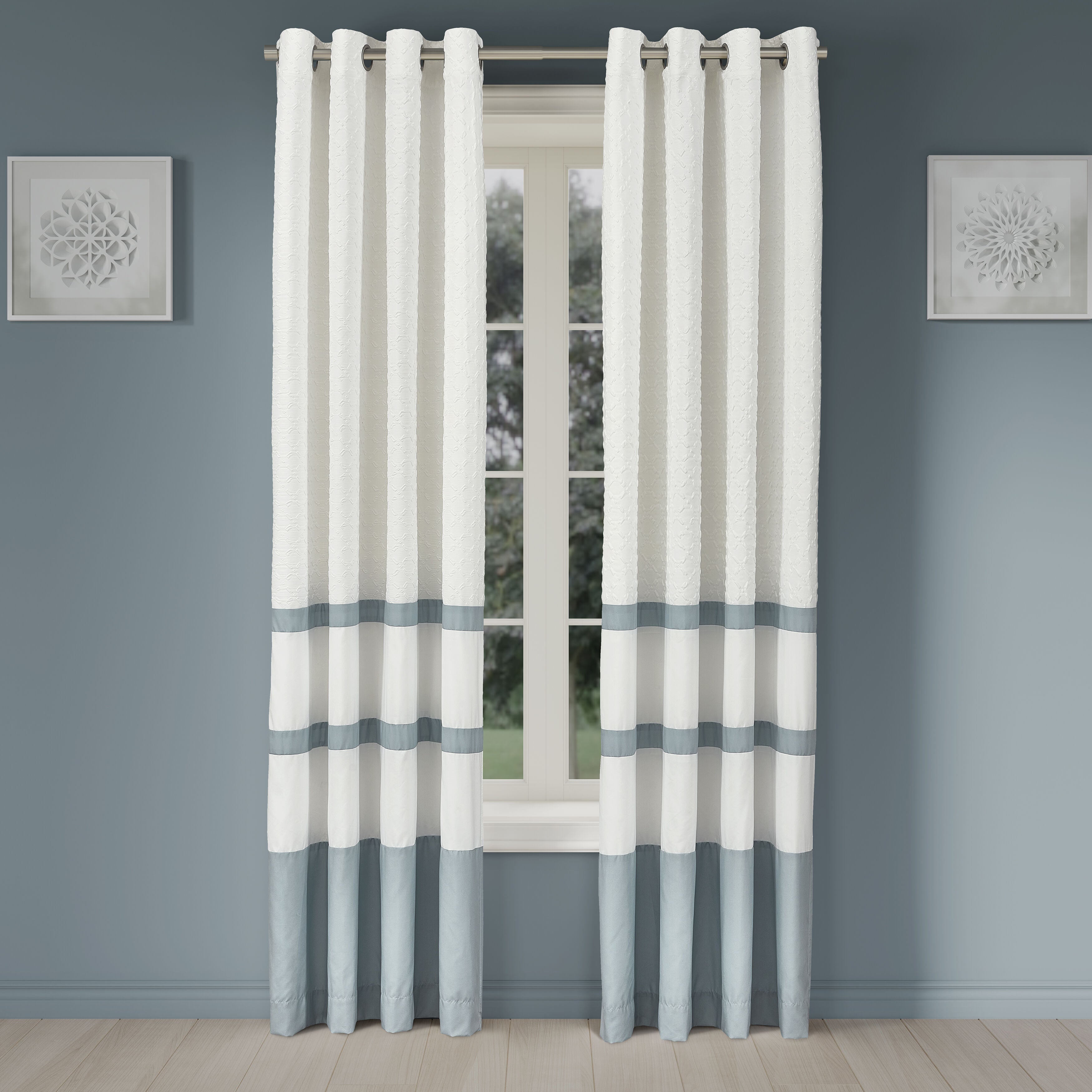 TRILOGY 84 inches GROMMET PANEL PAIR, BLUE, hi-res image number 0