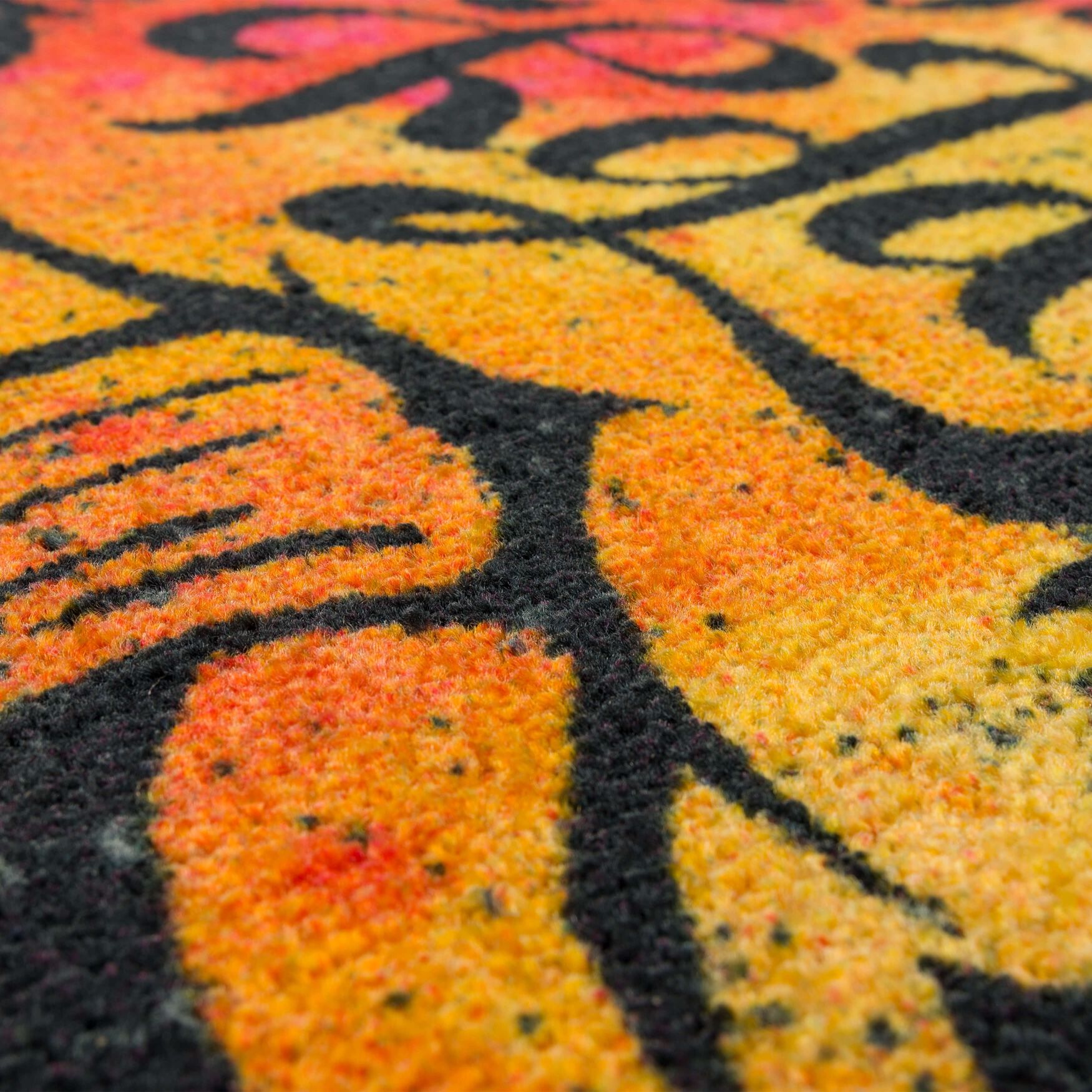 Speckled Pumpkin Black Kitchen Rug, , alternate image number 3