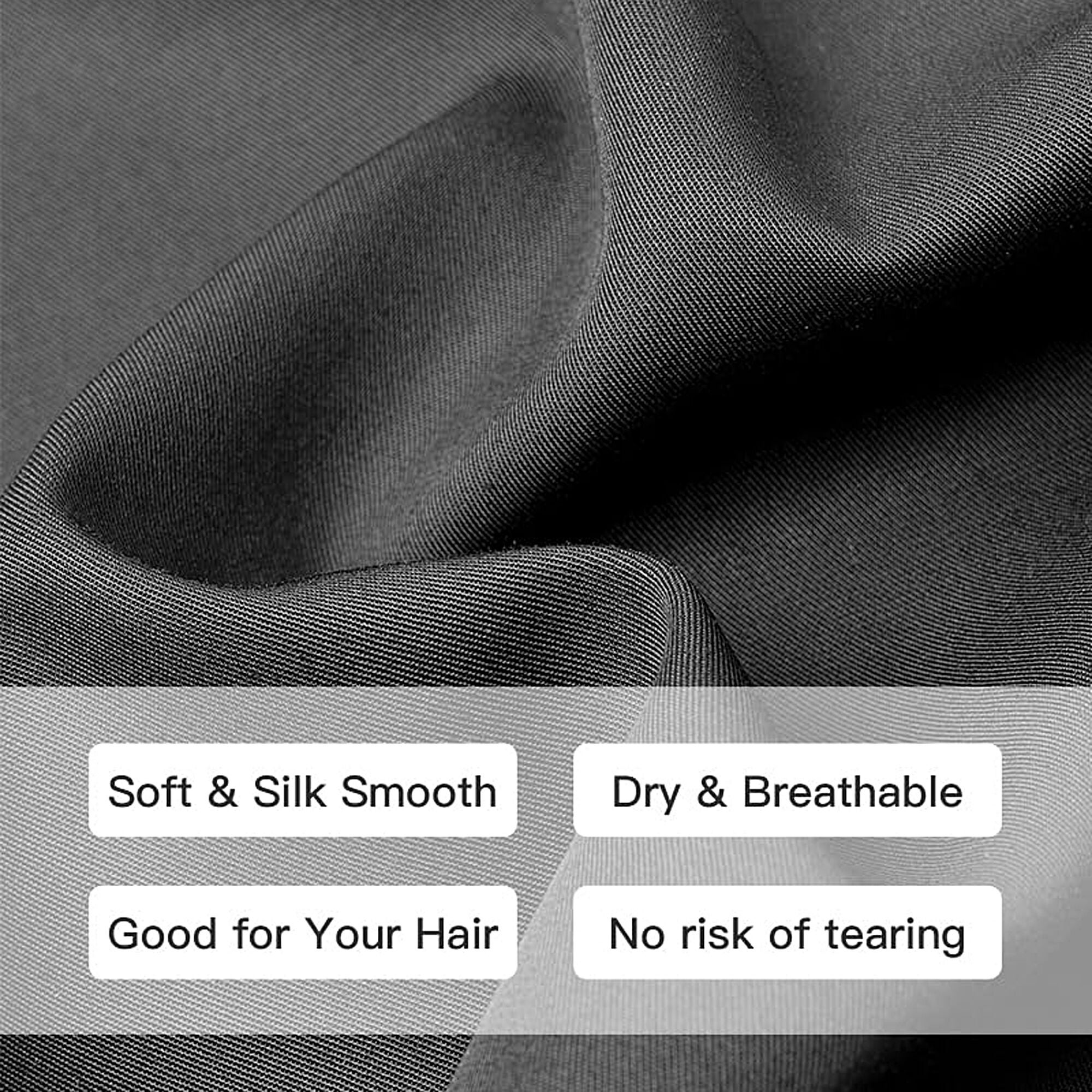 Royal Black Pillow Cases Queen Size 2 Pack, Bamboo Rayon Cooling Pillowcases with Envelope Closure, , 20x30 inches,Color Black, BLACK, alternate image number 5