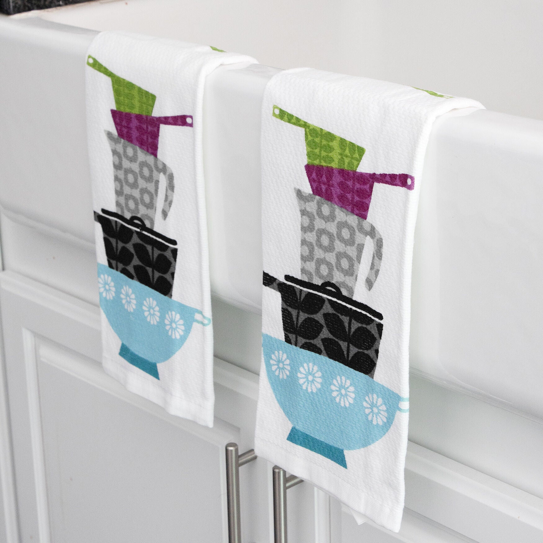 Pigment Print Dual Woven Kitchen Towel, Two Pack, , alternate image number 10