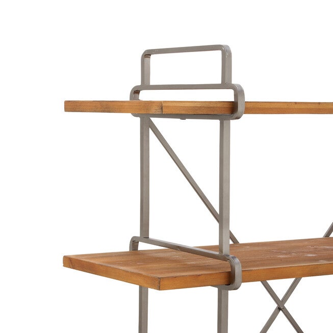 Dark Brown Wood Industrial Shelving Unit, 67 inches x 43 inches x 16 inches, , alternate image number null