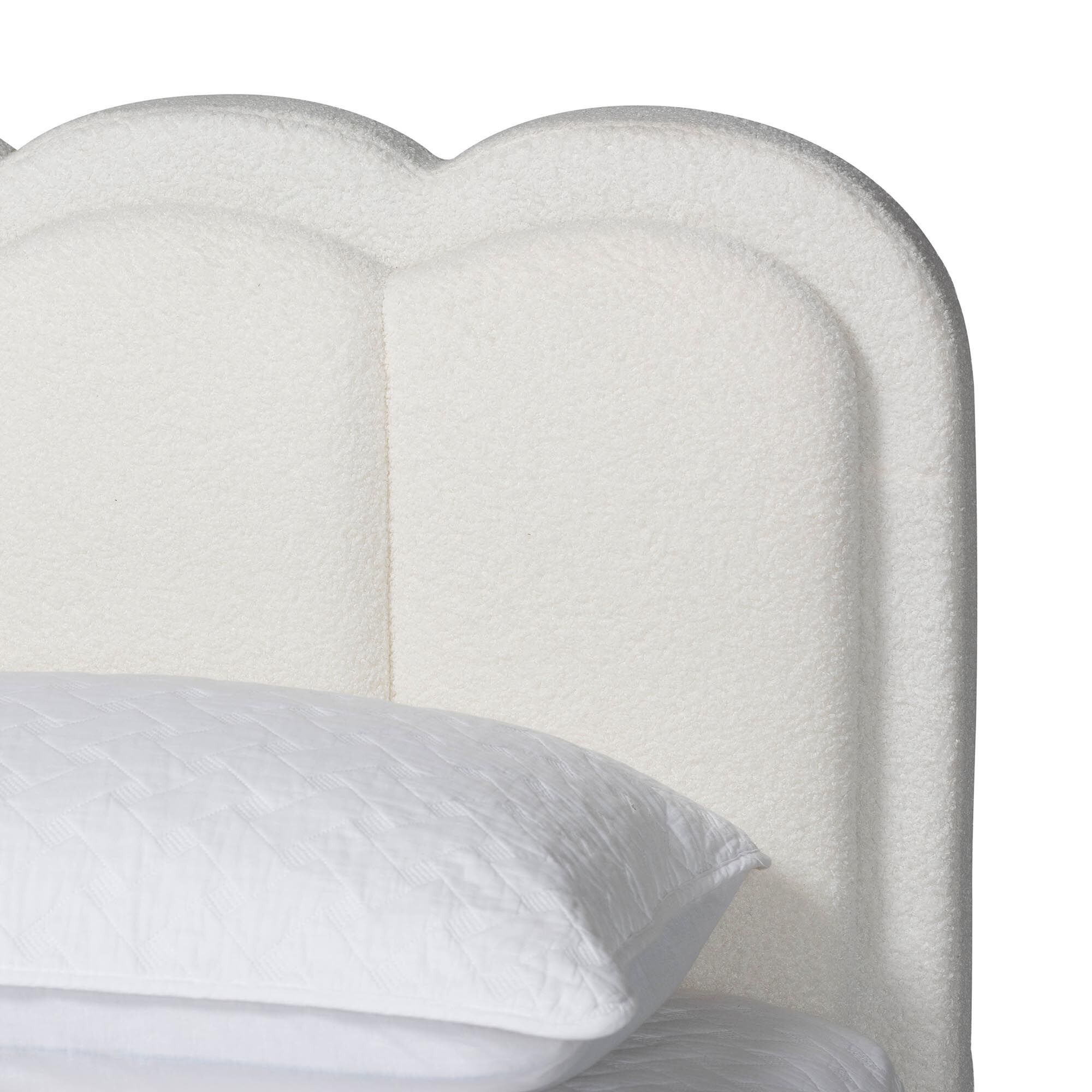 Caradonna Cream Teddy-Bear Fabric Bed with Storage, CREAM, alternate image number 5