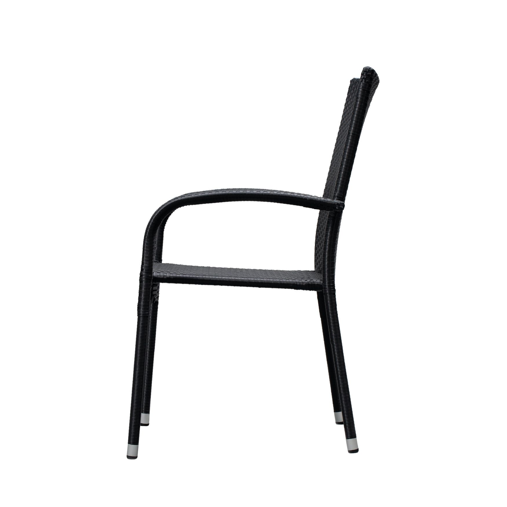 Morgan Outdoor Wicker Stacking Chair - Black - Set of 4, , alternate image number 6