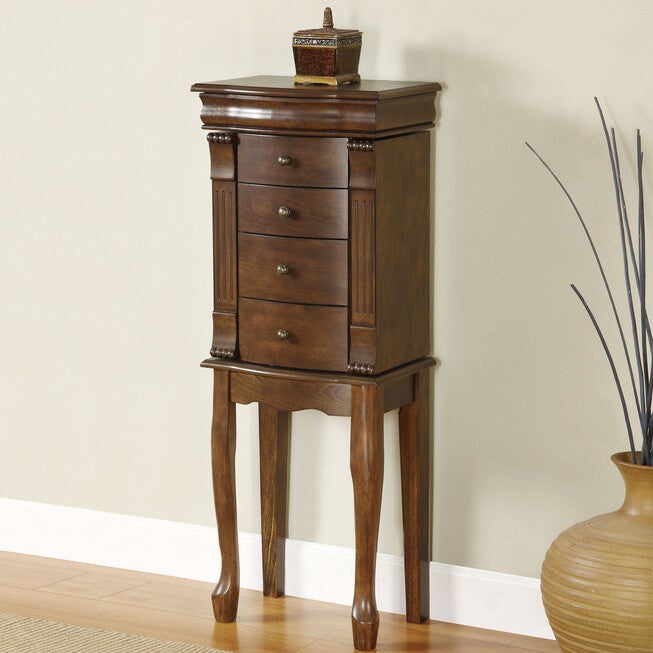 Athenian Jewelry Armoire, WALNUT, hi-res image number 0