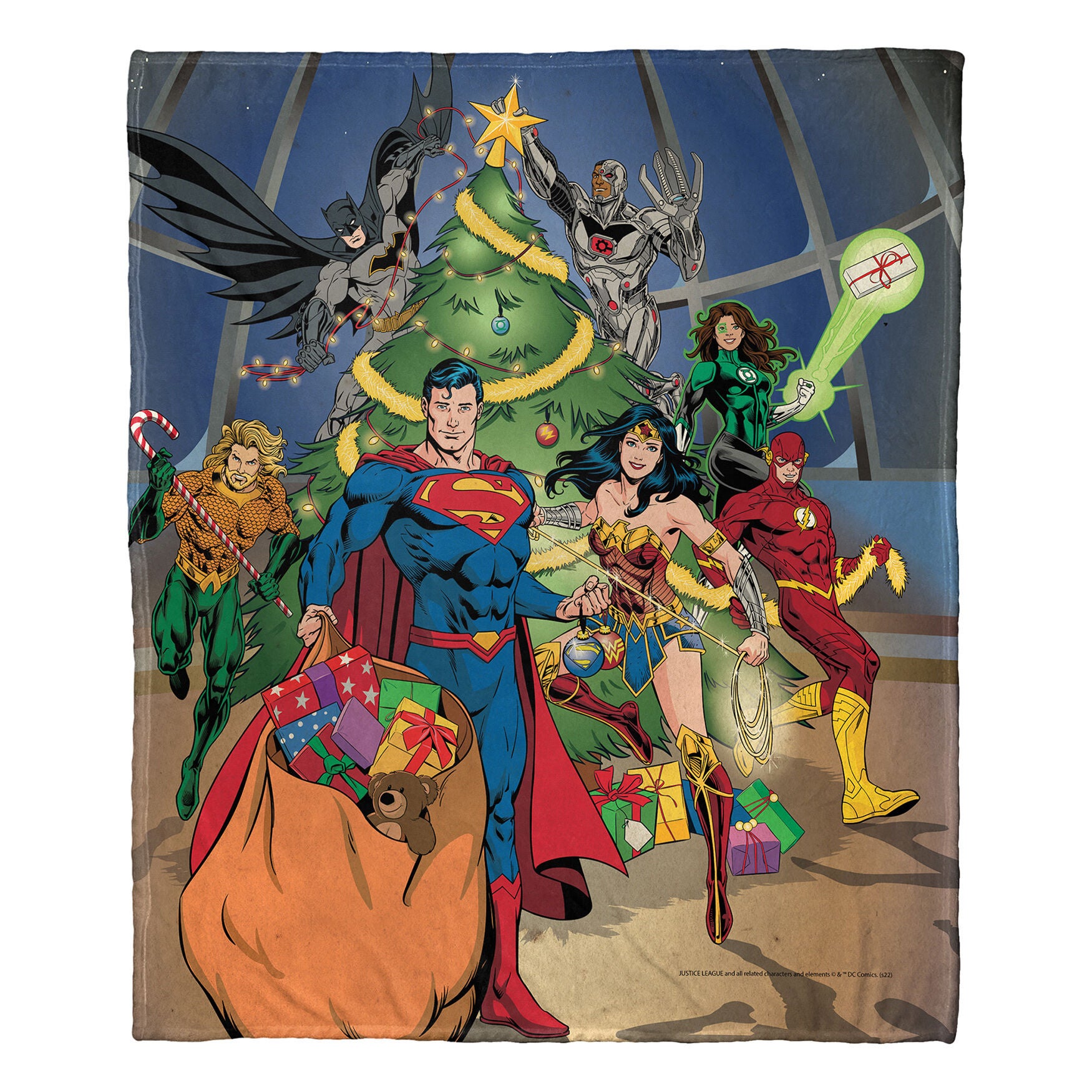 Wb Dc Justice League Holiday Team Work Silk Touch Throw, , on-hover image number 1