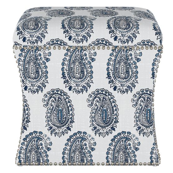 Block Paisley Nail Button Storage Ottoman, , on-hover image number null