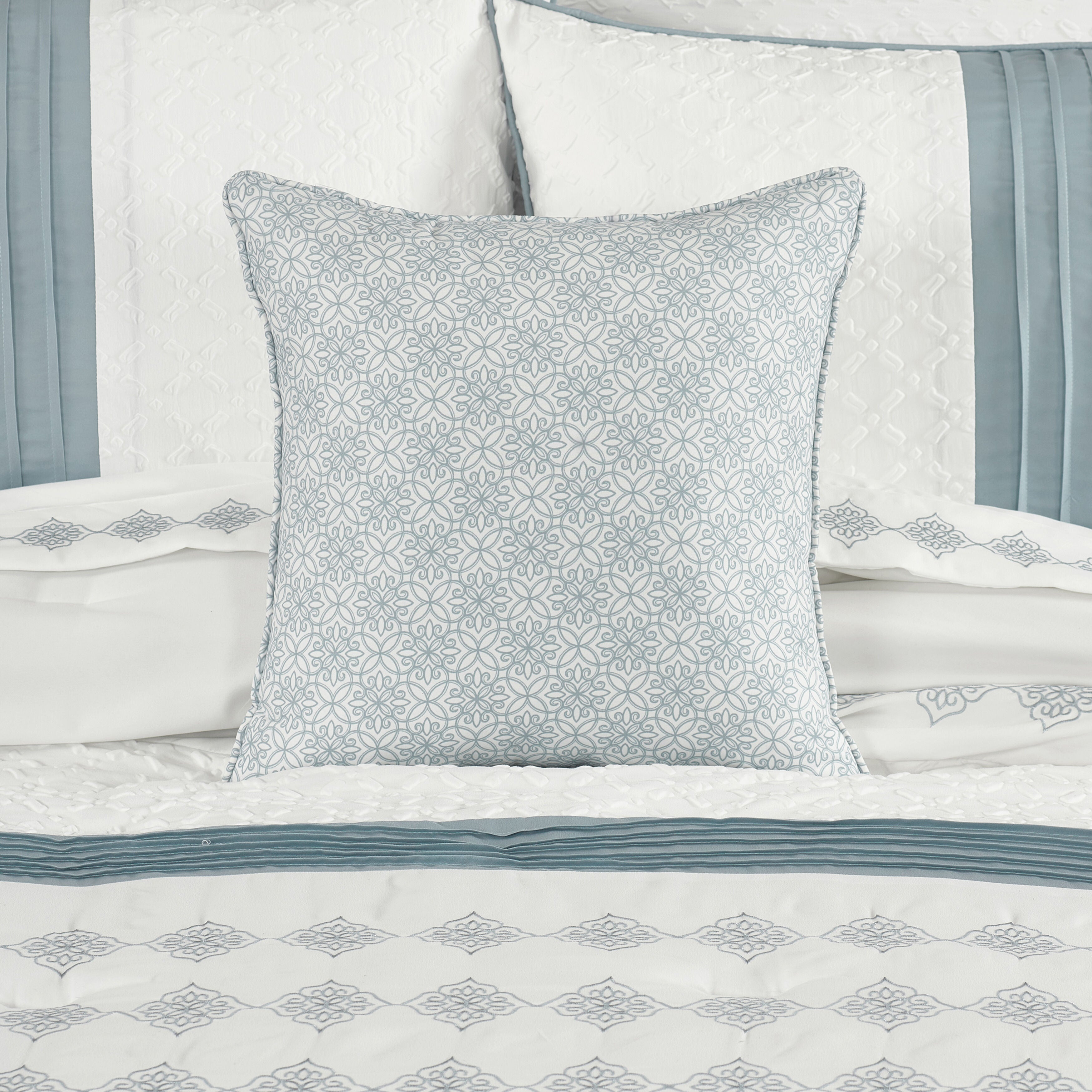 TRILOGY 16 inches SQUARE DECORATIVE THROW PILLOW, BLUE, alternate image number 2