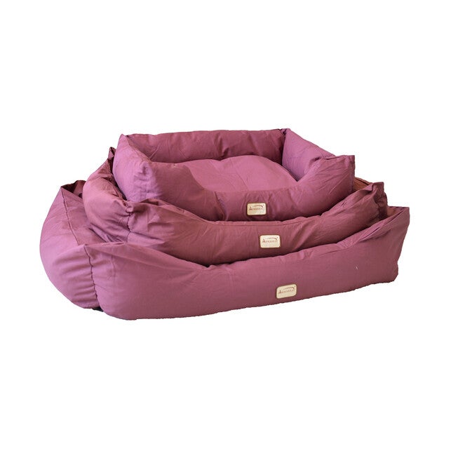 Bolstered Dog Bed, Anti-Slip Pet Bed, Burgundy, X-Large, , alternate image number null