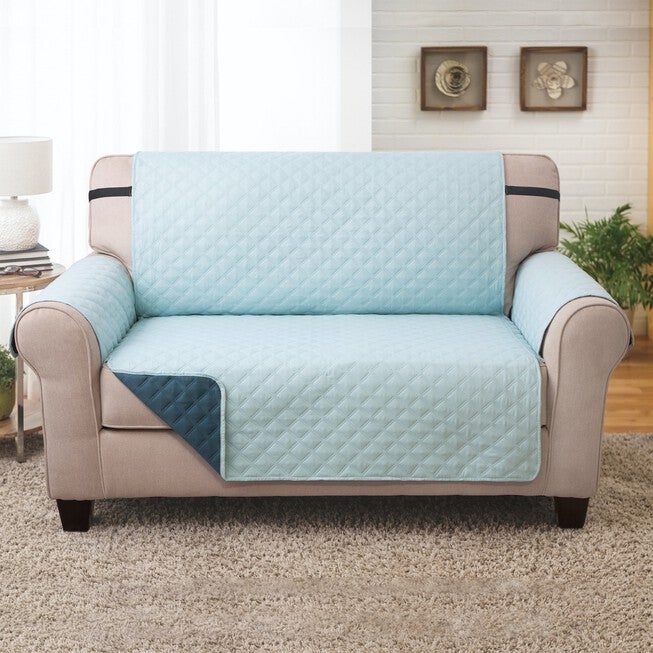 Solid Reversible Quilted Love Seat Furniture Protector, , alternate image number null