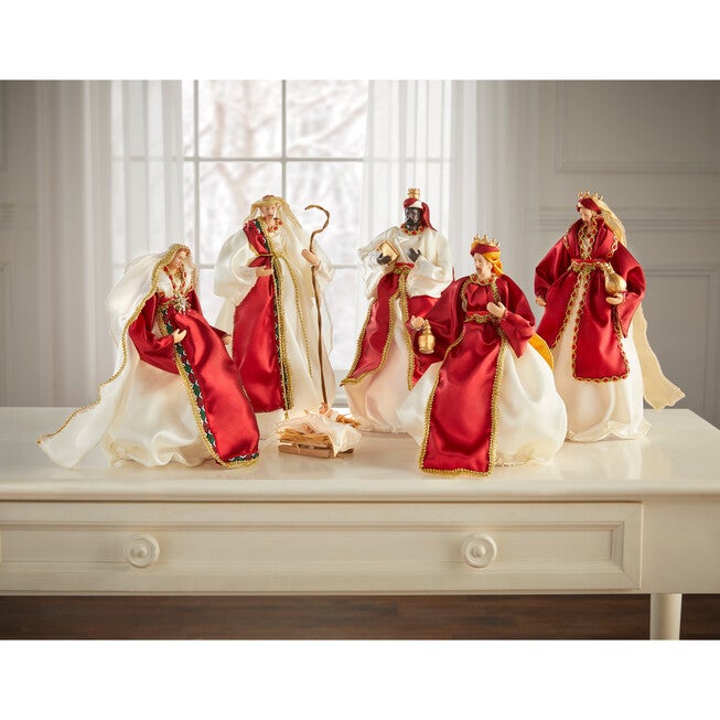 12 inchesH Tabletop Nativity Scene, Set of 6, MULTI, hi-res image number null