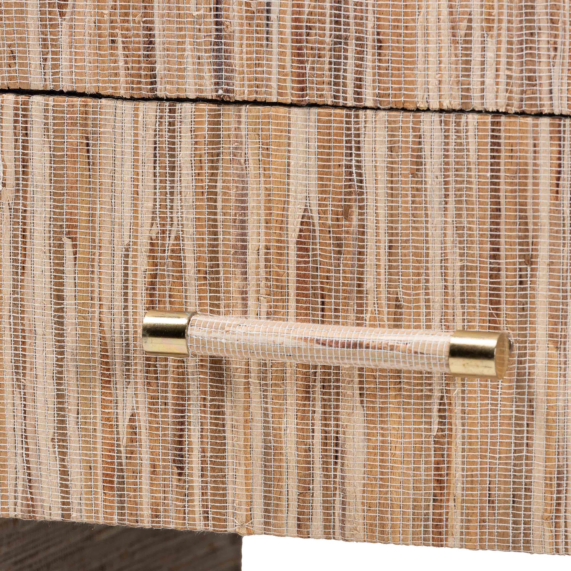 Callan Bohemian Woven Natural Grasscloth 1-Drawer Nightstand, NATURAL/GOLD, alternate image number 6