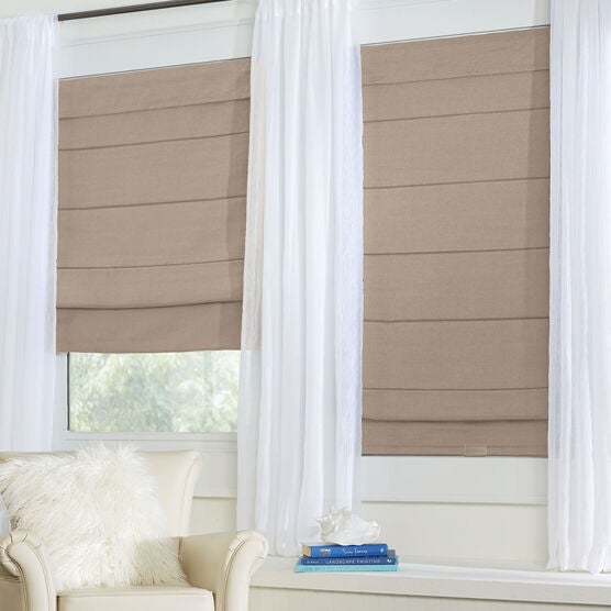 Cordless Large Fold Woven Blackout Roman Shade, , on-hover image number null