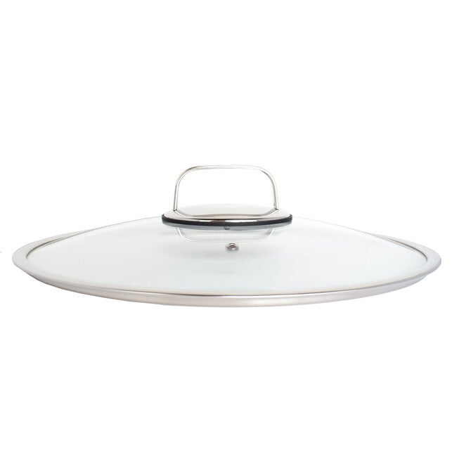 LIVWELL DiamondClad™ 14 inches Tempered Glass Lid with Silicone Rim, Cool Touch Insulated Handle, Dishwasher Safe – Clear, CLEAR, hi-res image number 0