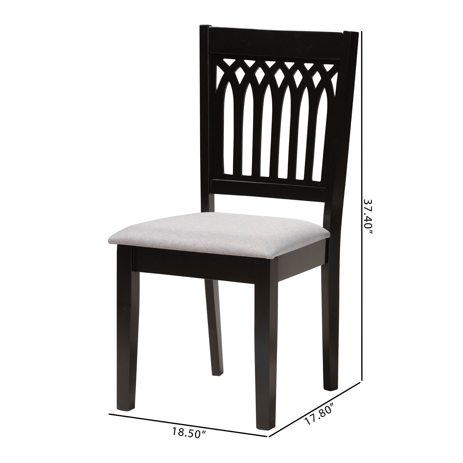 Genesis Modern Beige Fabric And Dark Brown Finished Wood 2-Piece Dining Chair Set, , alternate image number 14