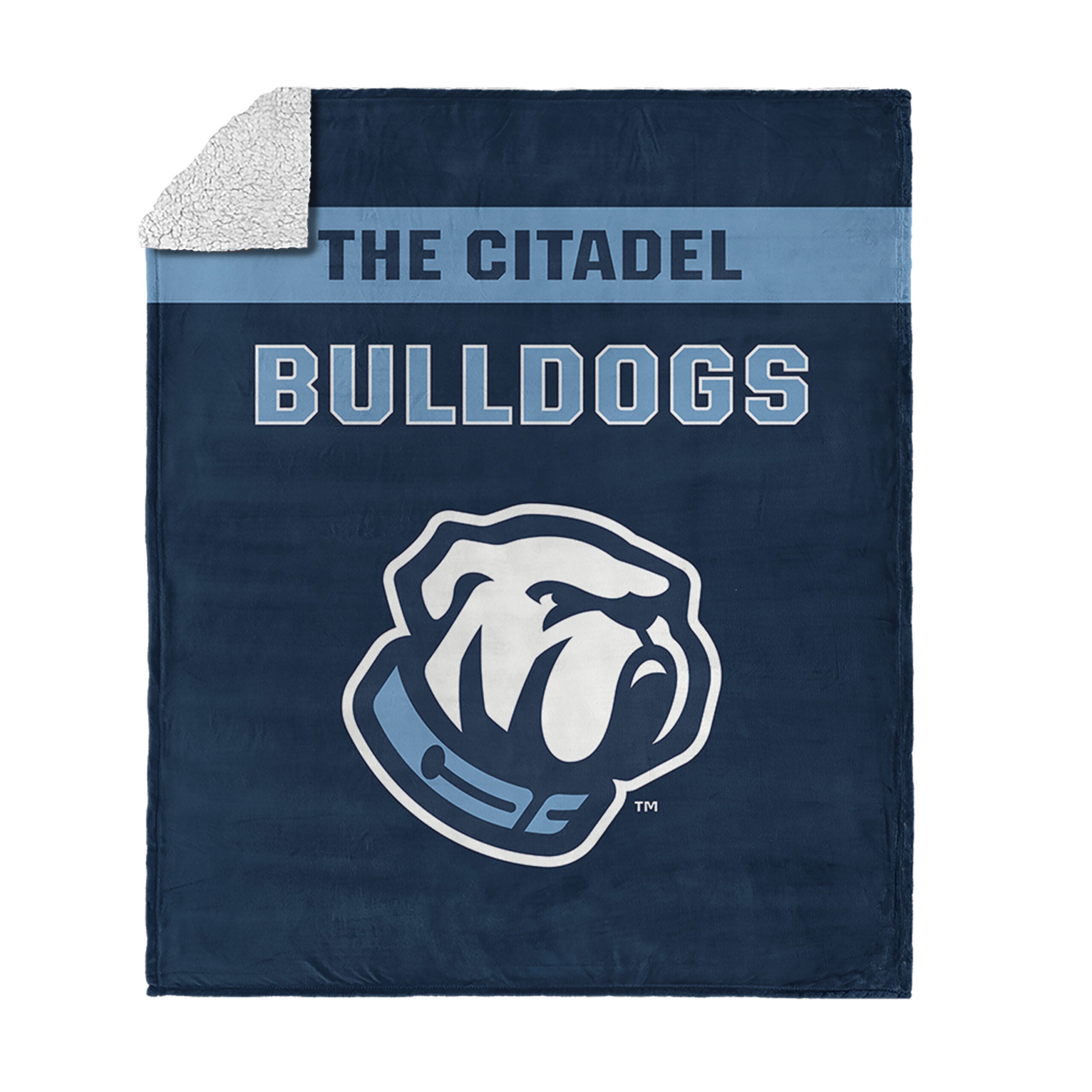 Gonzaga Bulldogs NCAA Bevel Silk Touch Sherpa Throw Blanket 50x60 inches, CITADEL BULLDOGS, hi-res image number 0
