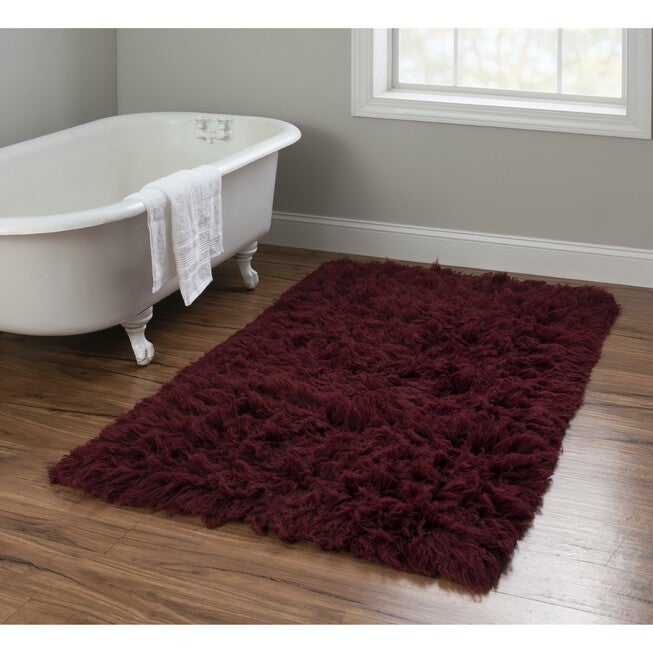 Flokati Burgundy Rug, , on-hover image number null