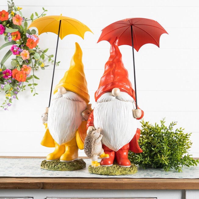 Garden Gnome With Umbrella And Woodland Animals (Set Of 2), , alternate image number 3