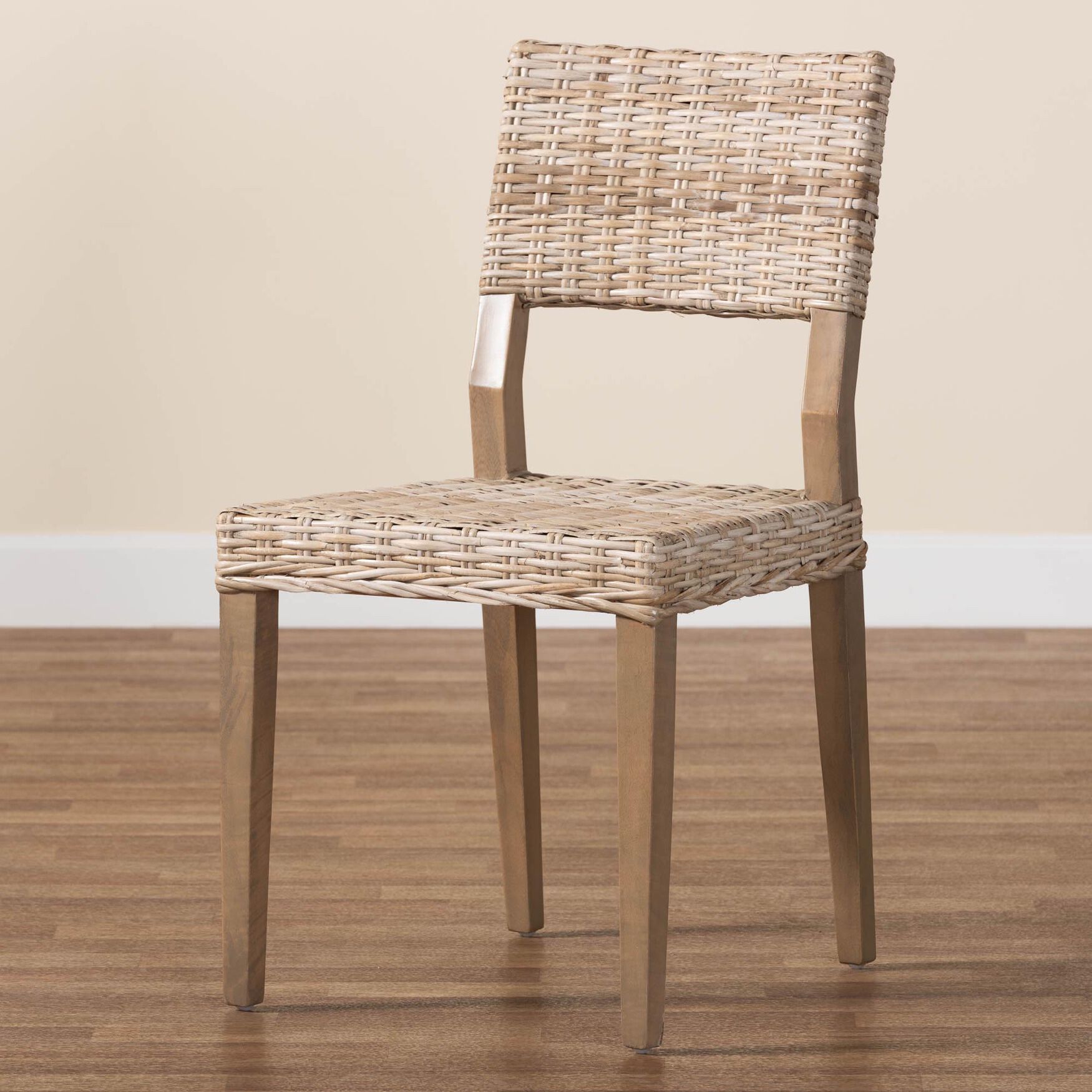 Barossa Bohemian Grey Kubu Rattan And Mahogany Wood Dining Chair, , alternate image number 7