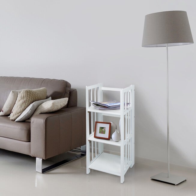 3-Shelf Folding Bookcase 14 inches Wide-White, , alternate image number 8