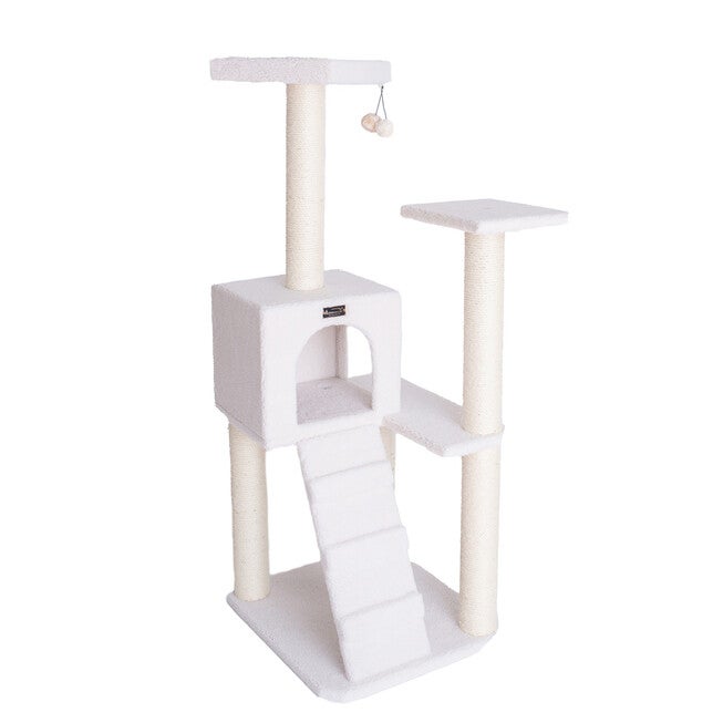 Fleece Covered 53 inches High Real Wood Cat Tree, , alternate image number null