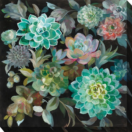 Succulent Fanfare Wall Art, BLUE, hi-res image number null