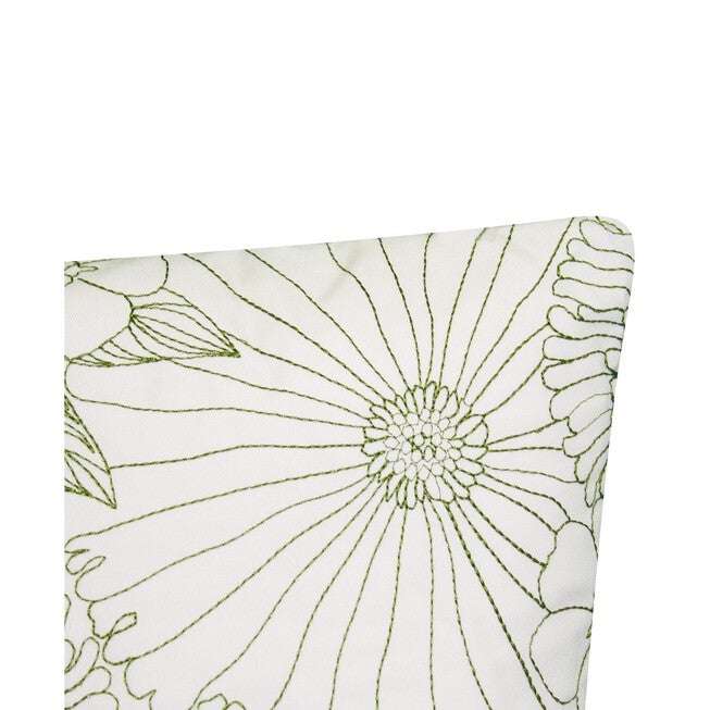 Fine Line Embroidered Floral 14x21 Indoor Outdoor Decorative Lumbar Pillow, , alternate image number 3