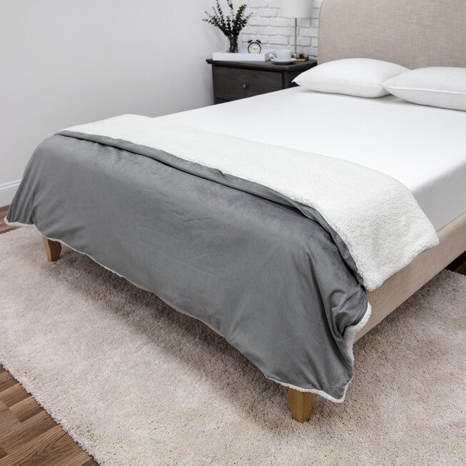 SensorPEDIC Serenity 15lb. Weighted Blanket with Removable Cover with Sherpa and Plush Fabrics, , alternate image number 10