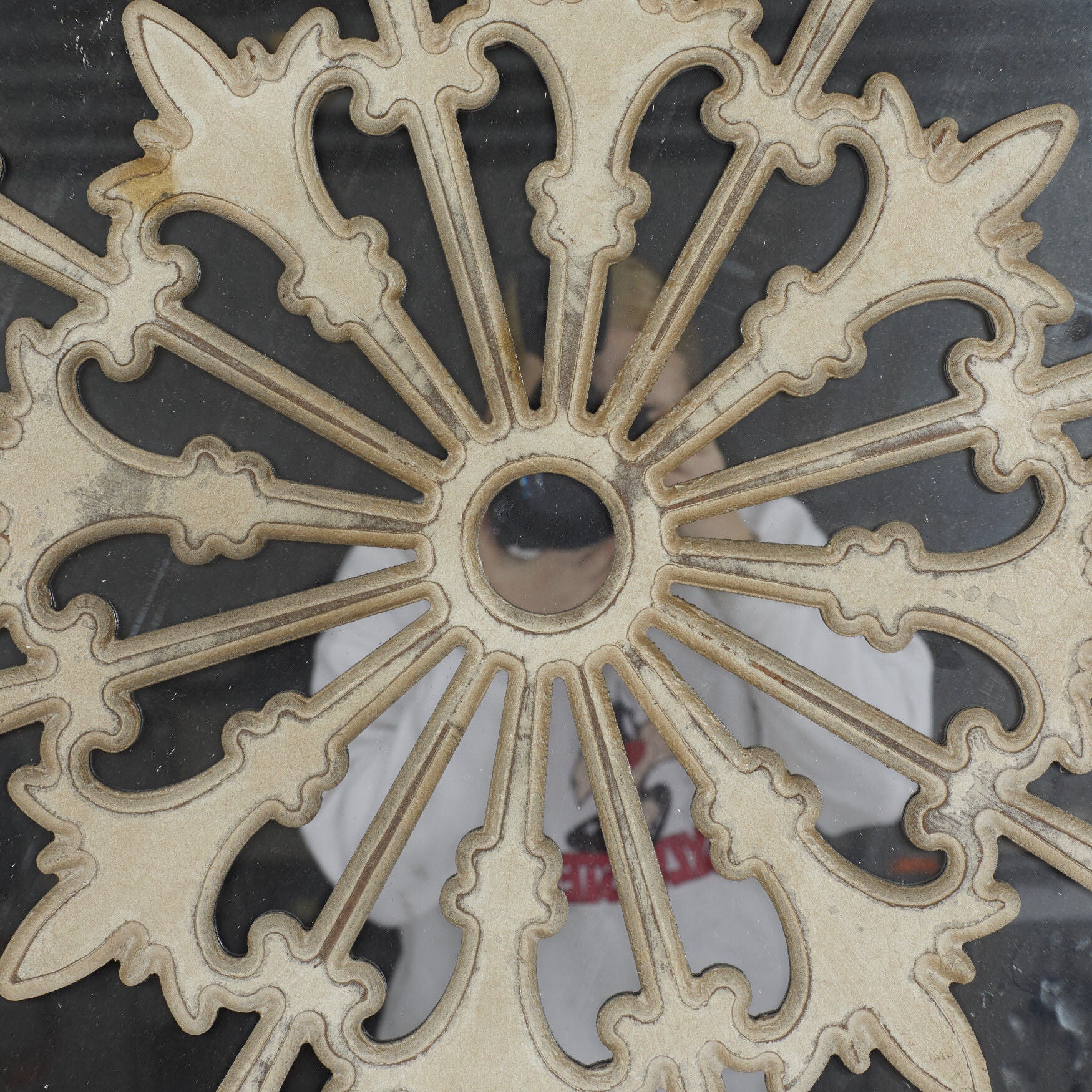 White Vintage Wood Wall Mirror, , alternate image number 4