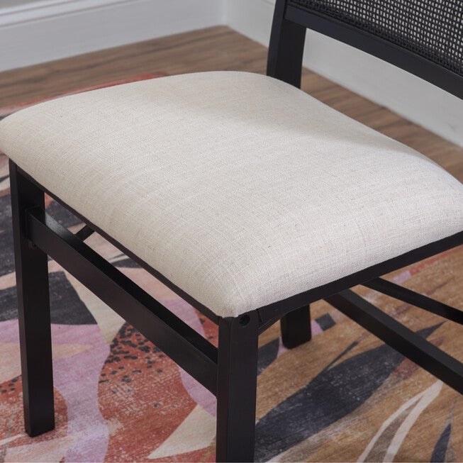 Beaux Cane Back Black Folding Chair Folding Dining Chairs, , alternate image number 3