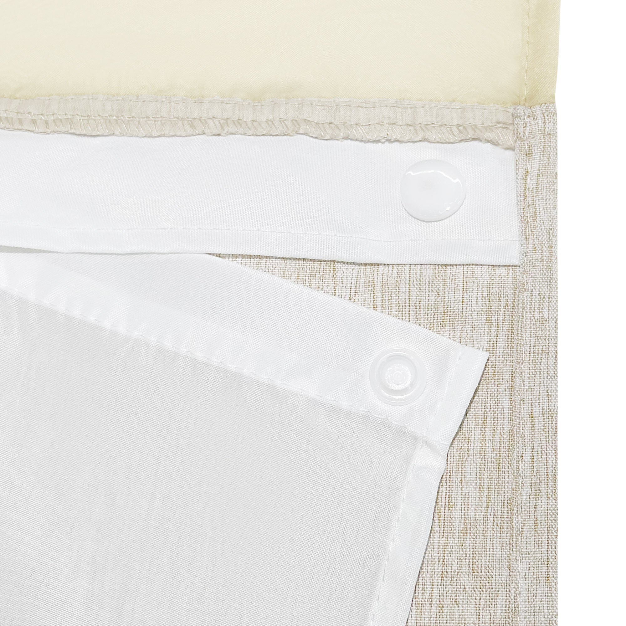 No Hook Linen Texture Shower Curtain with Snap-in Liner, CREAM, alternate image number 4