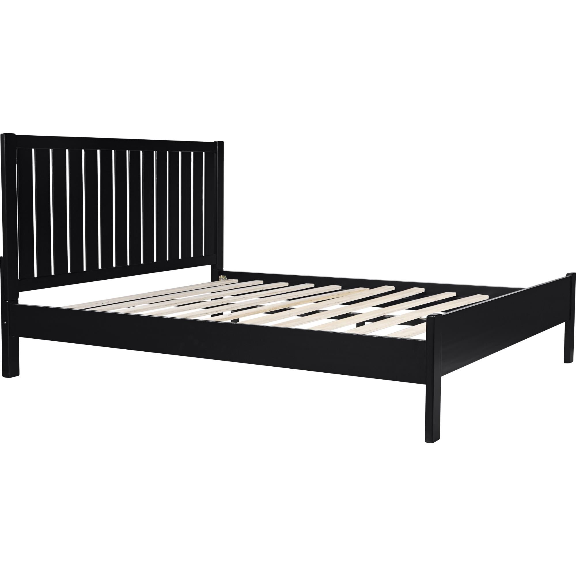 Graham Wooden Platform Bed in Black, Queen, BLACK, alternate image number 4