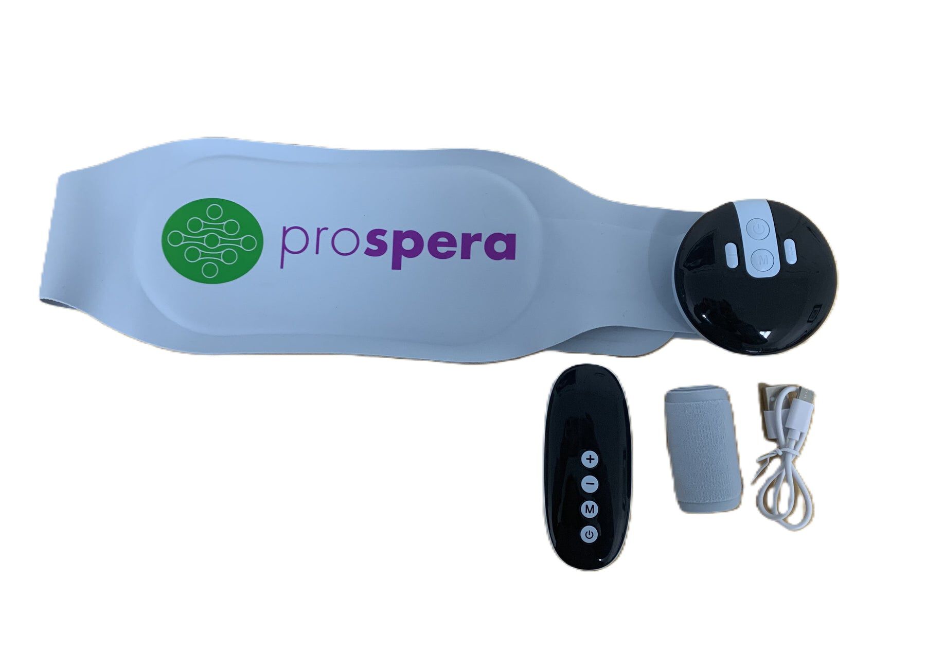 Prospera Hot Compress EMS Deep Massage Belt 8 modes 9 levels LCD Control, WHITE, alternate image number 3