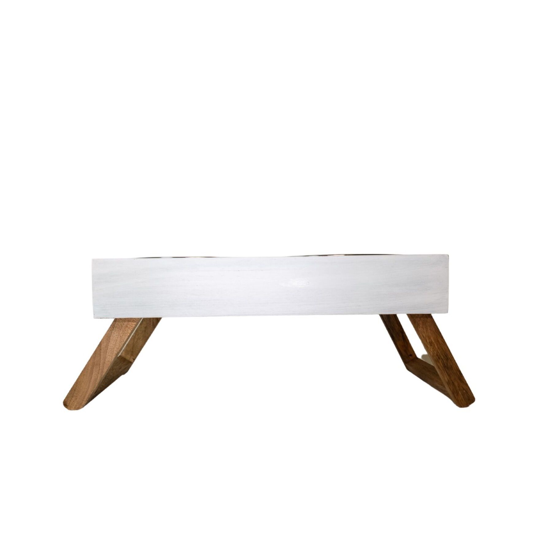 Eco-Friendly Elevated Dog Wood Feeder, DISTRESSED WHITE, hi-res image number 0