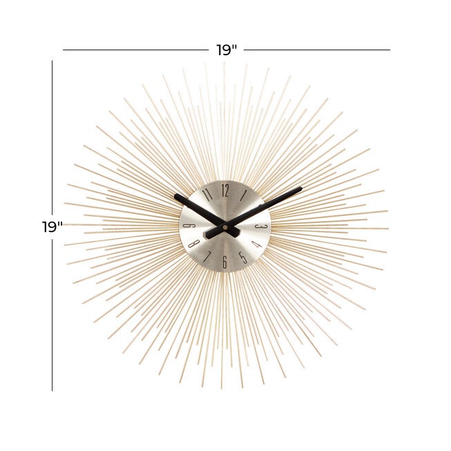 Gold Metal Contemporary Wall Clock, , alternate image number 6