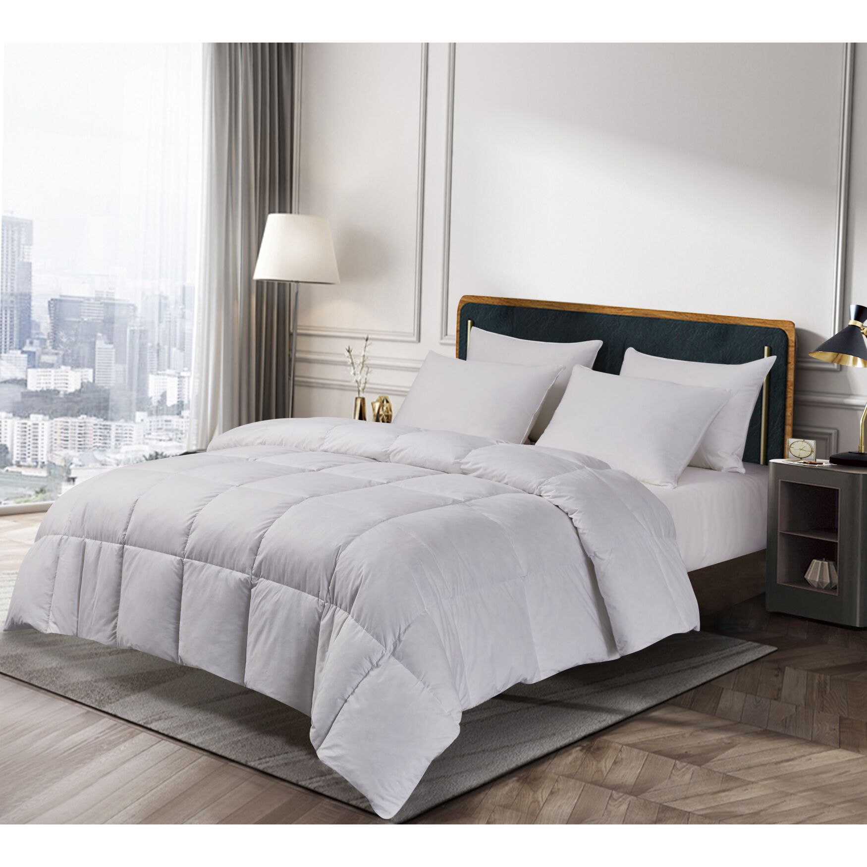 kathy ireland White Goose Feather and Down Comforter, , on-hover image number 1
