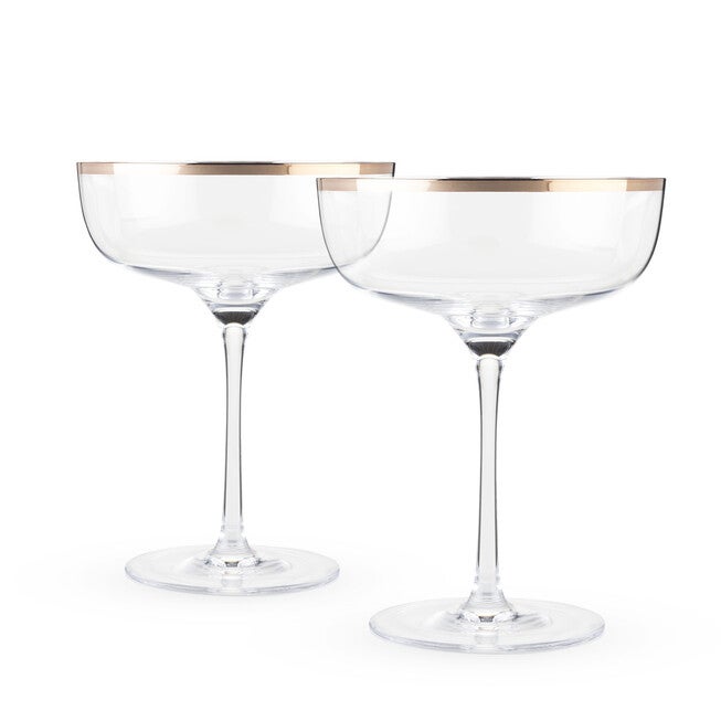 Copper Rim Crystal Coupe Set, , alternate image number null