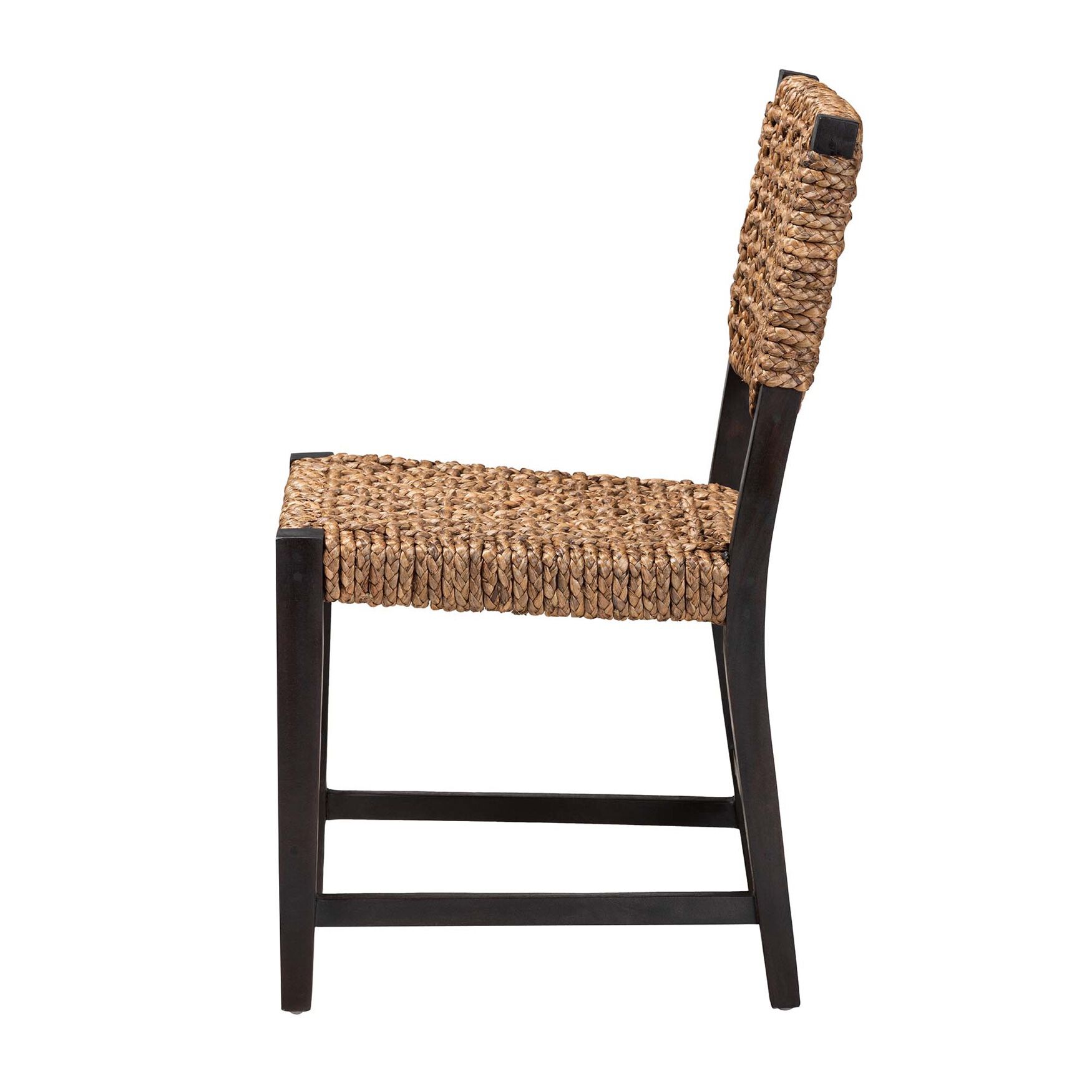 Alise Modern Bohemian Dark Brown Mahogany Wood and Seagrass Dining Chair, , alternate image number 8
