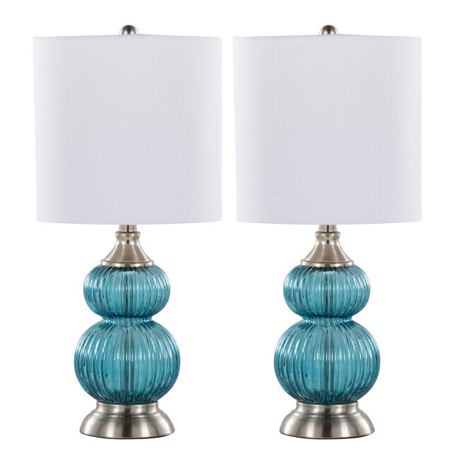 Belle 20 inches Glass Accent Lamp - Set Of 2, , on-hover image number null