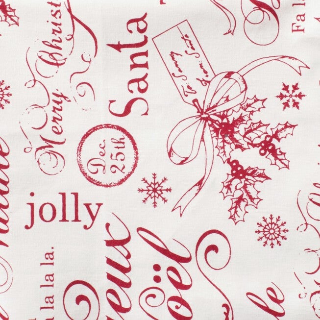 Vintage Christmas Print Napkin, Set of 6, , alternate image number null