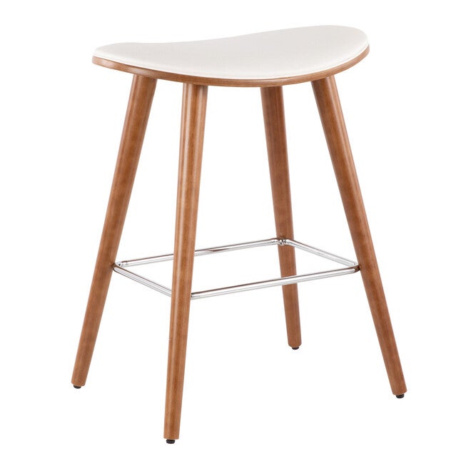 Saddle 26 inches Mid-Century Modern Counter Stool - Set Of 2, , on-hover image number 1
