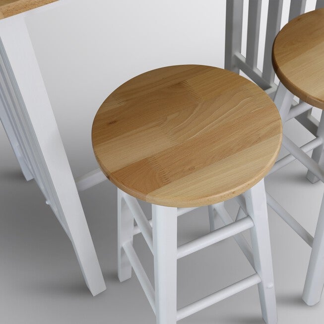 3pcs Breakfast Set made with Solid Wood-White, , alternate image number null