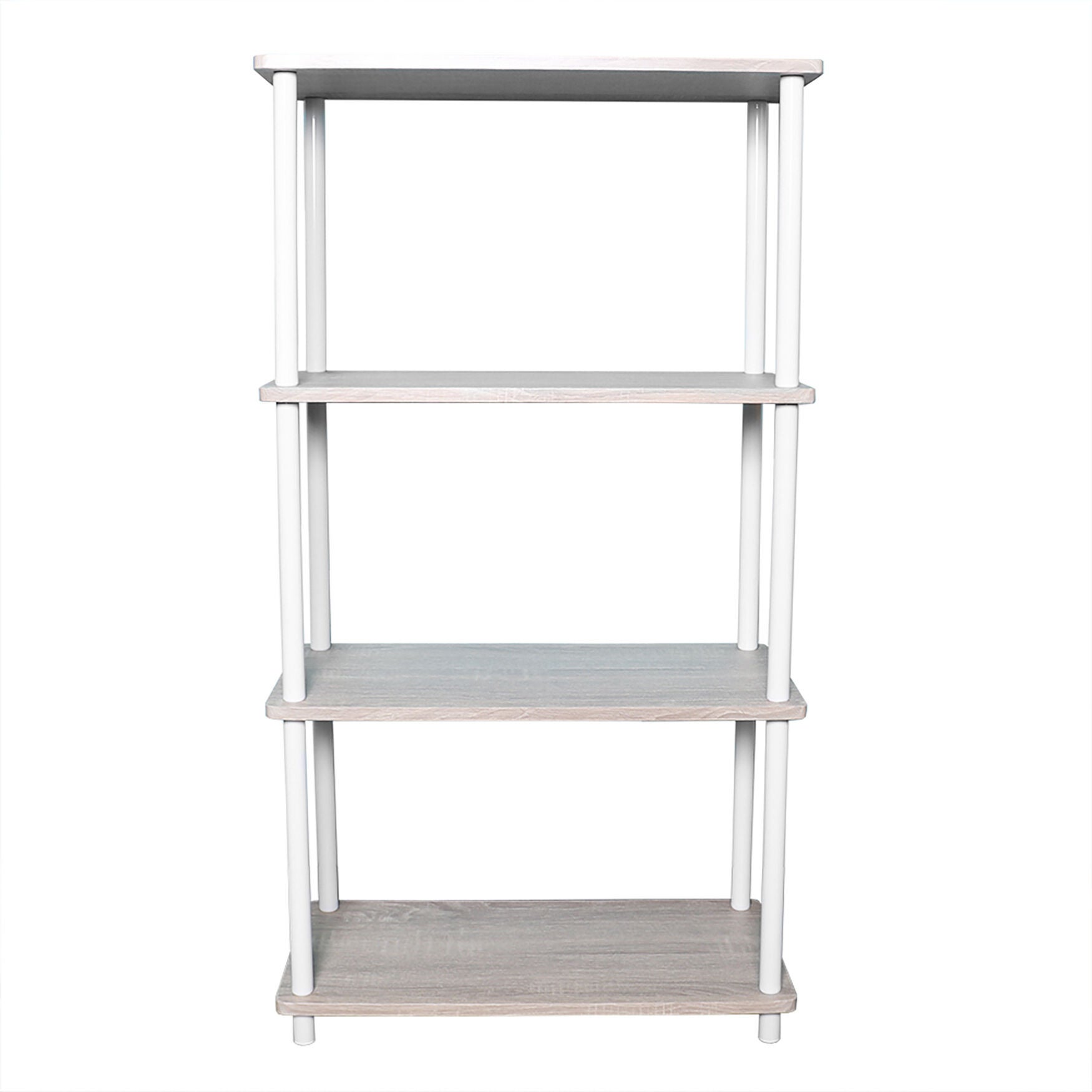 Home Basics Pine Wood 4 Tier Rectangular Corner Shelf, BAMBOO, hi-res image number 0