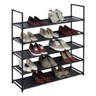 5 Shelf Stackable Fabric Shoe Rack, BLACK, hi-res image number null